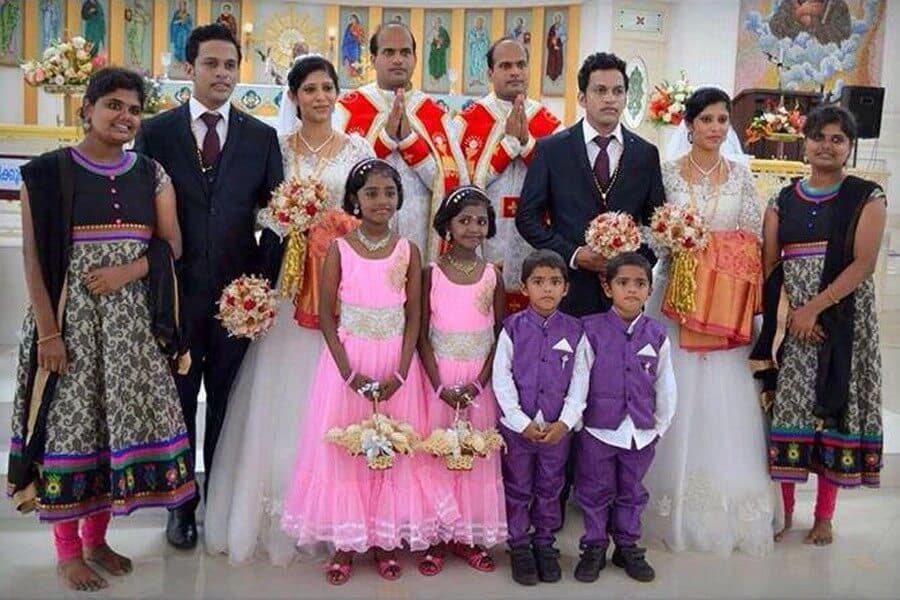 boda en la india de gemelos