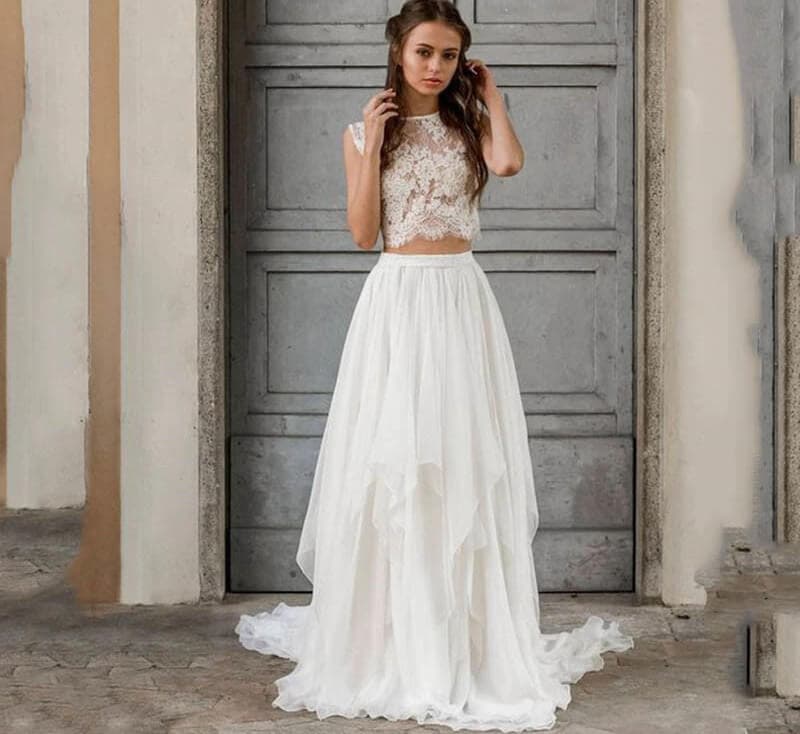 Vestido de novia crop top 2022