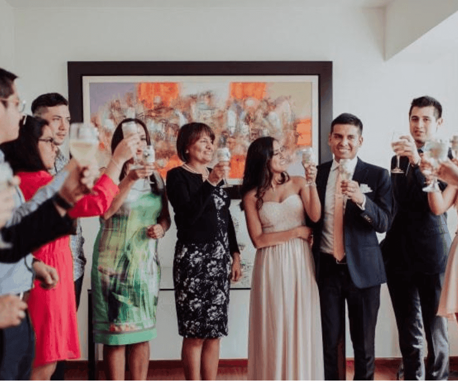 pedida de mano con familia